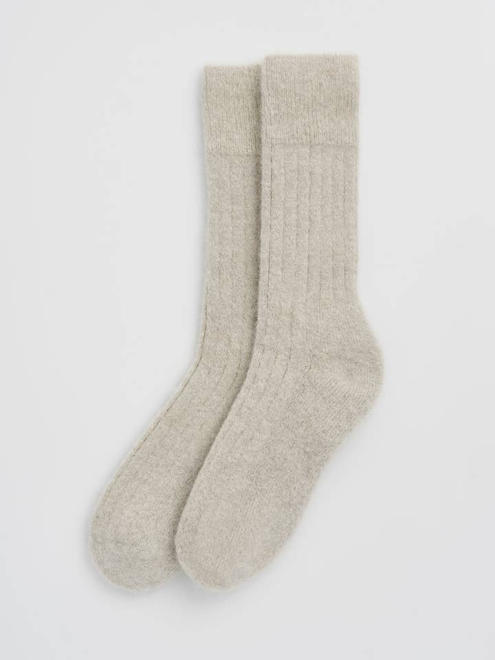 Alpaca Ultra Soft Ribbed Bed Socks - REGN