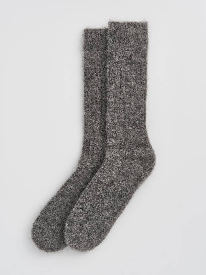 Alpaca Ultra Soft Ribbed Bed Socks - REGN