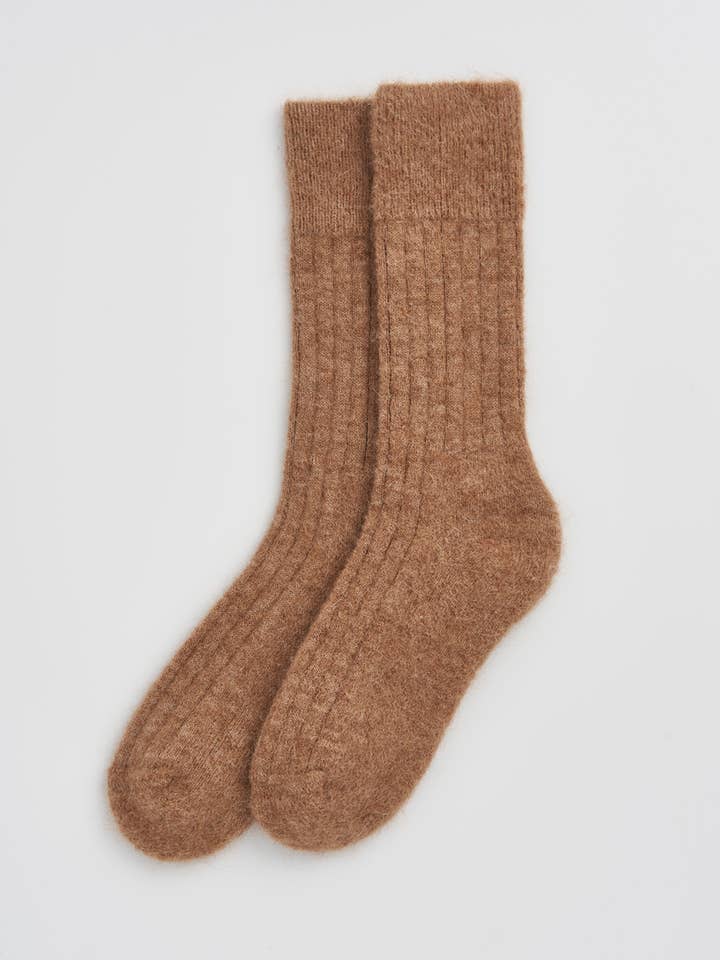 Alpaca Ultra Soft Ribbed Bed Socks - REGN