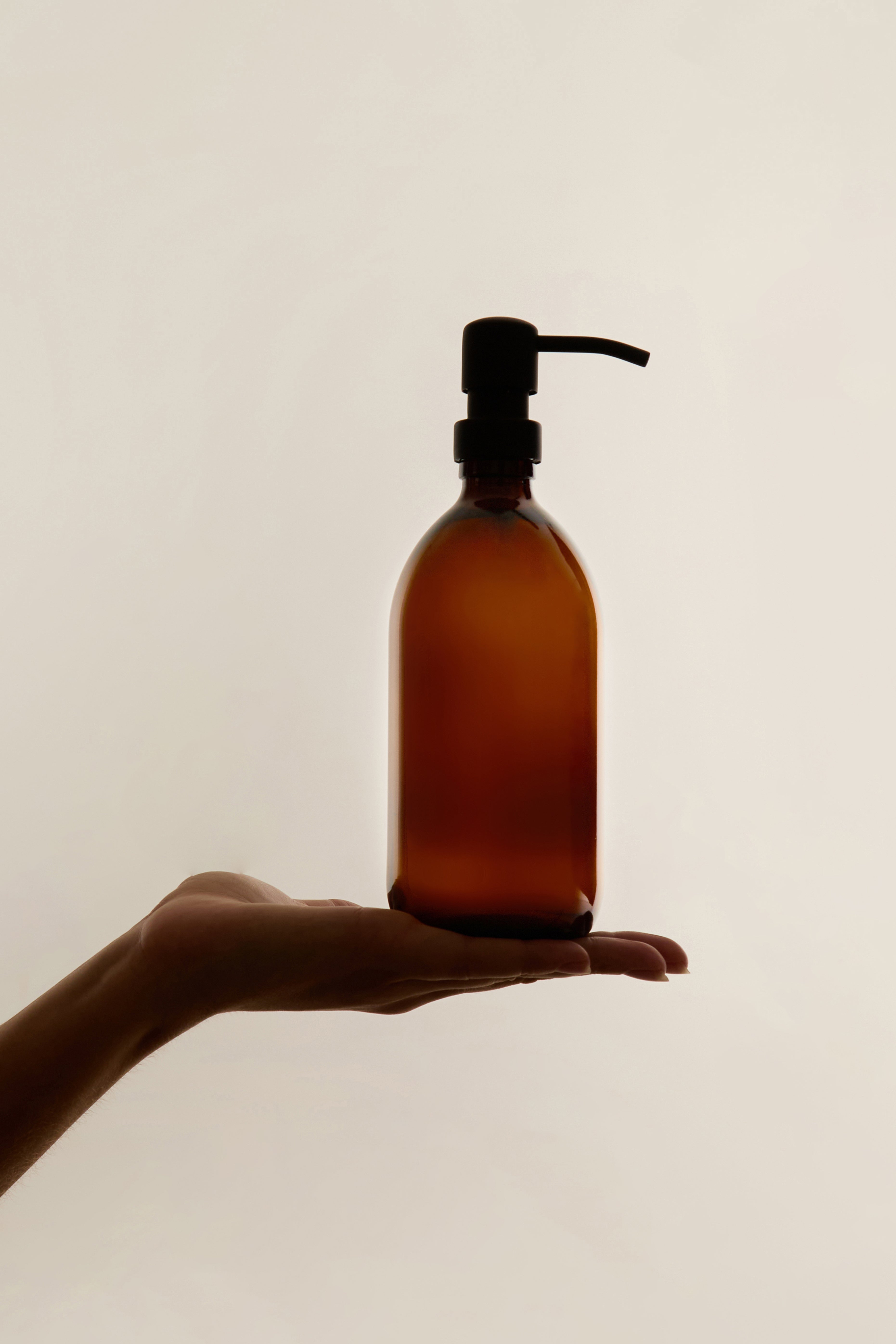 Amber Glass Dispenser Stainless Steel Pump - REGN