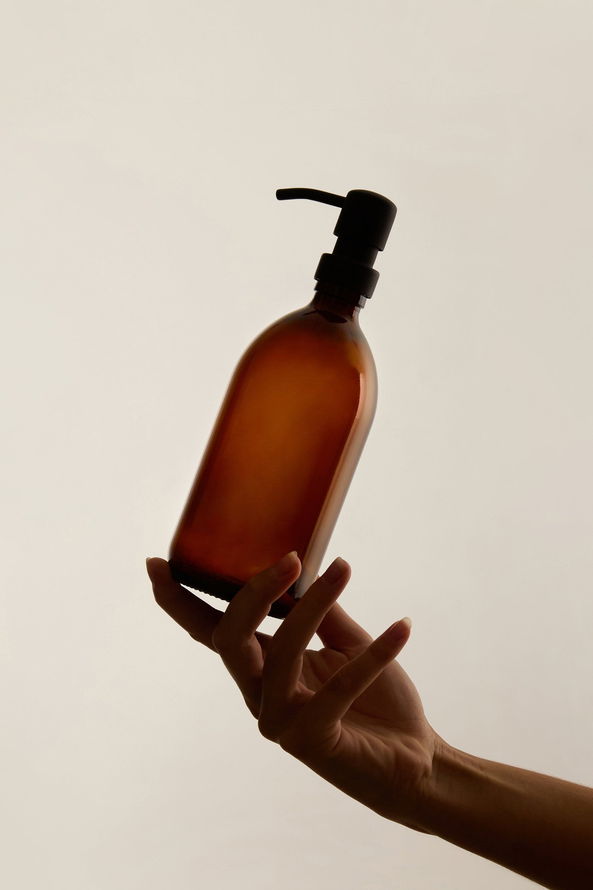 Amber Glass Dispenser Stainless Steel Pump - REGN