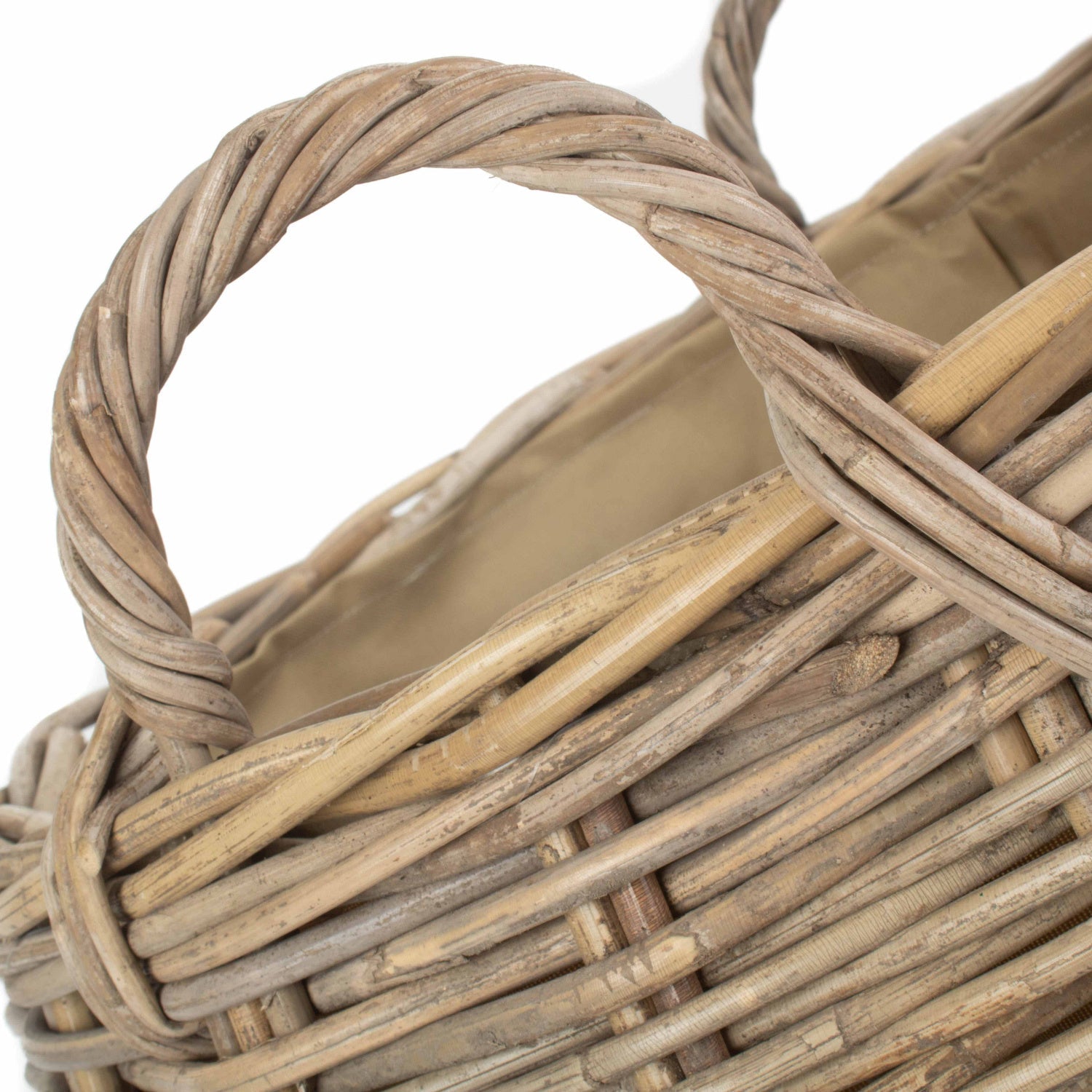 Amphora Rattan Log Basket With Cordura Lining - REGN