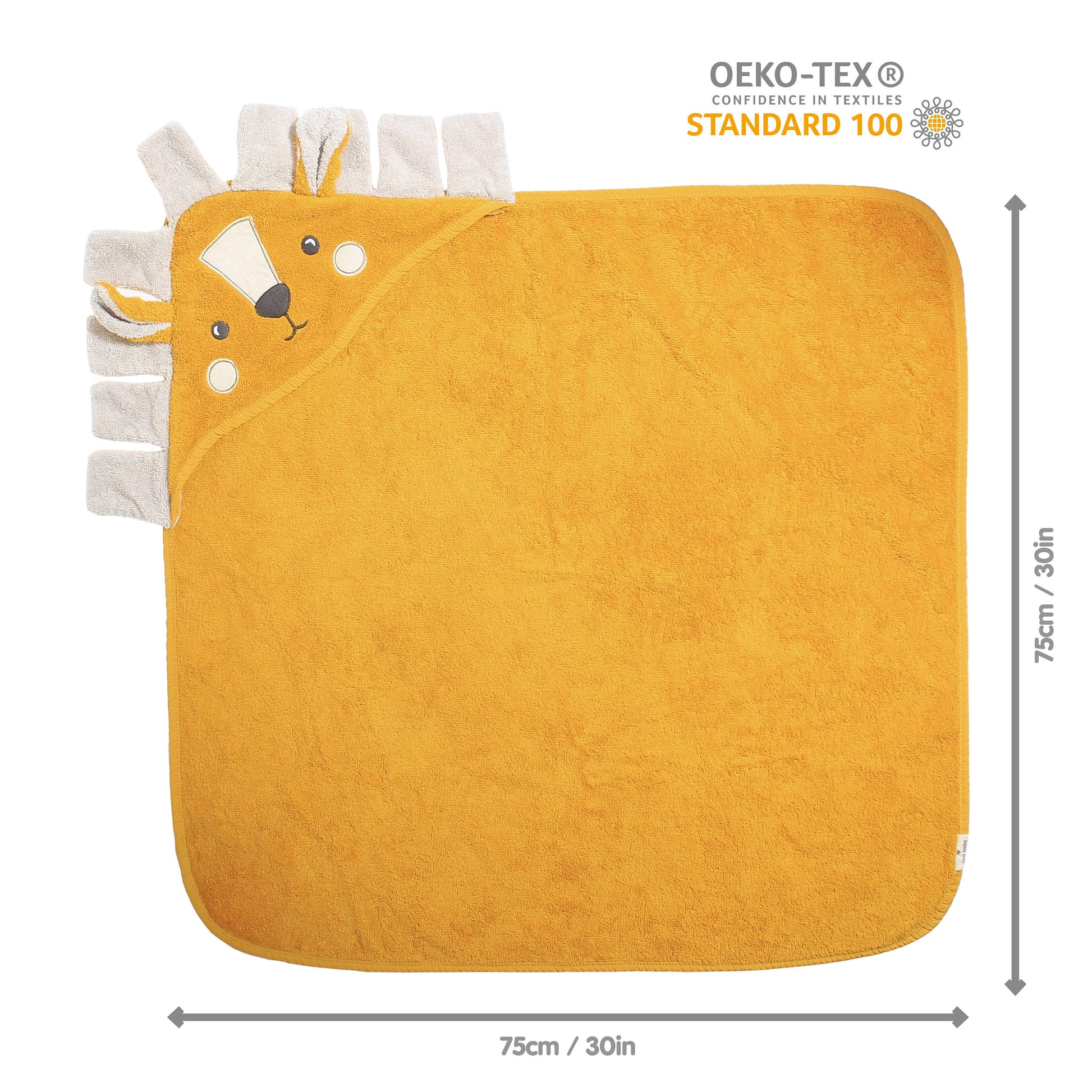 Animal Hooded Baby Towels – Organic Cotton (Fox, Lion, Rabbit Designs) - REGN