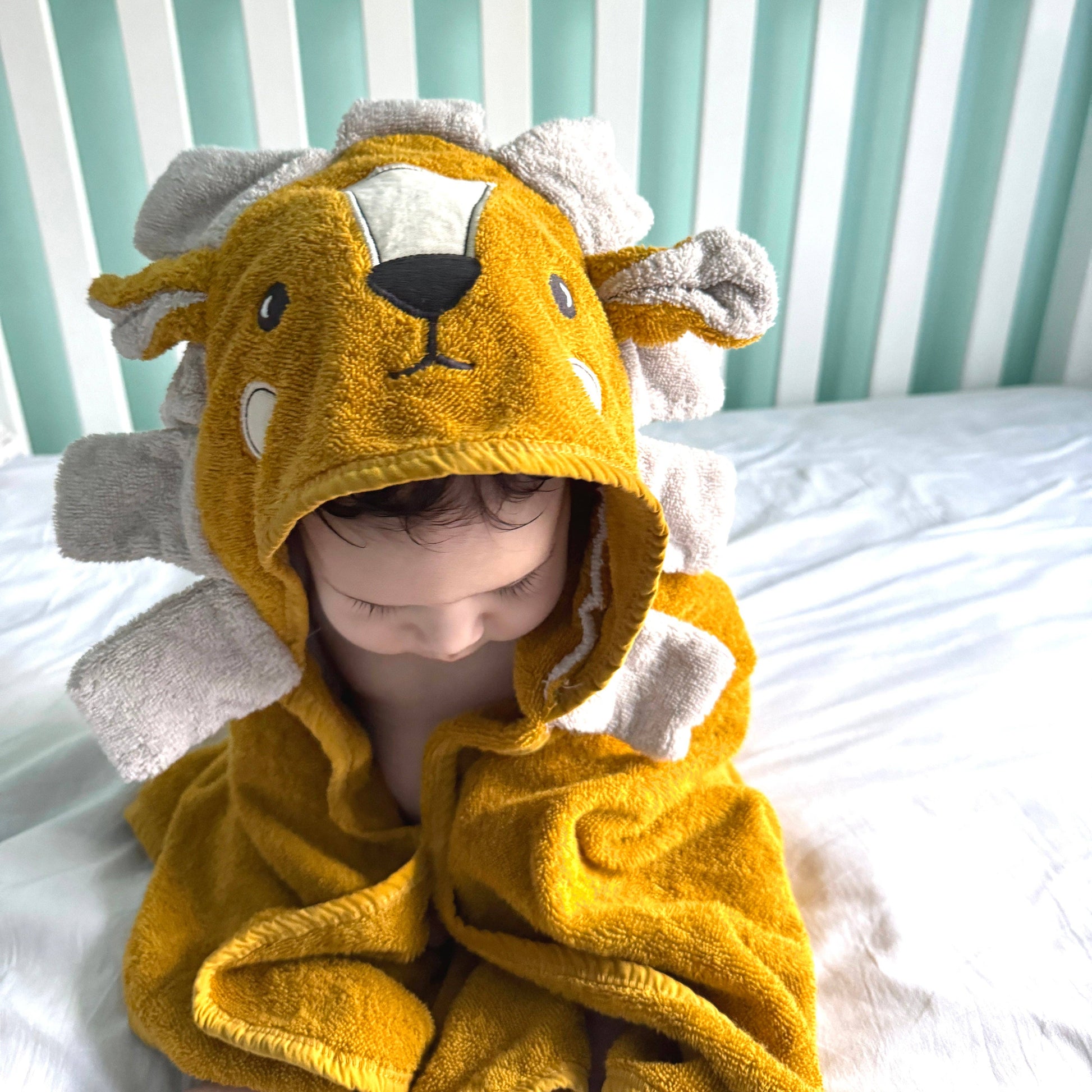 Animal Hooded Baby Towels – Organic Cotton (Fox, Lion, Rabbit Designs) - REGN