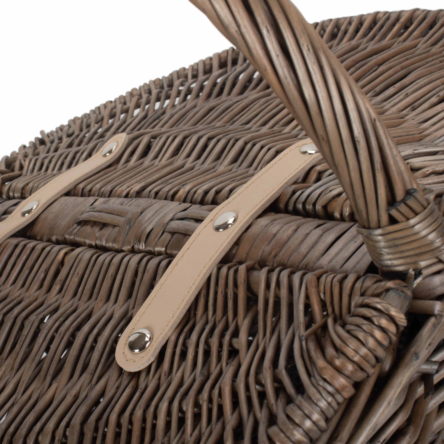 Antique Wash Finish Willow Oval Picnic Basket - REGN