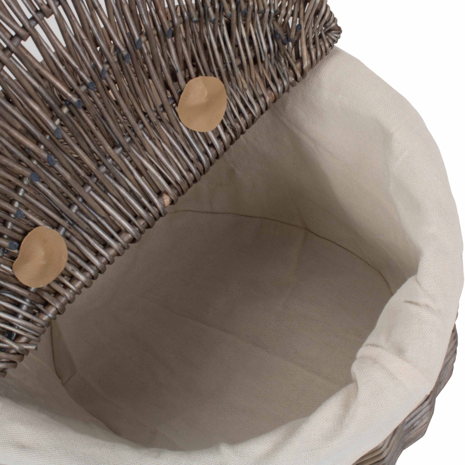 Antique Wash Finish Willow Oval Picnic Basket with White Lining - REGN