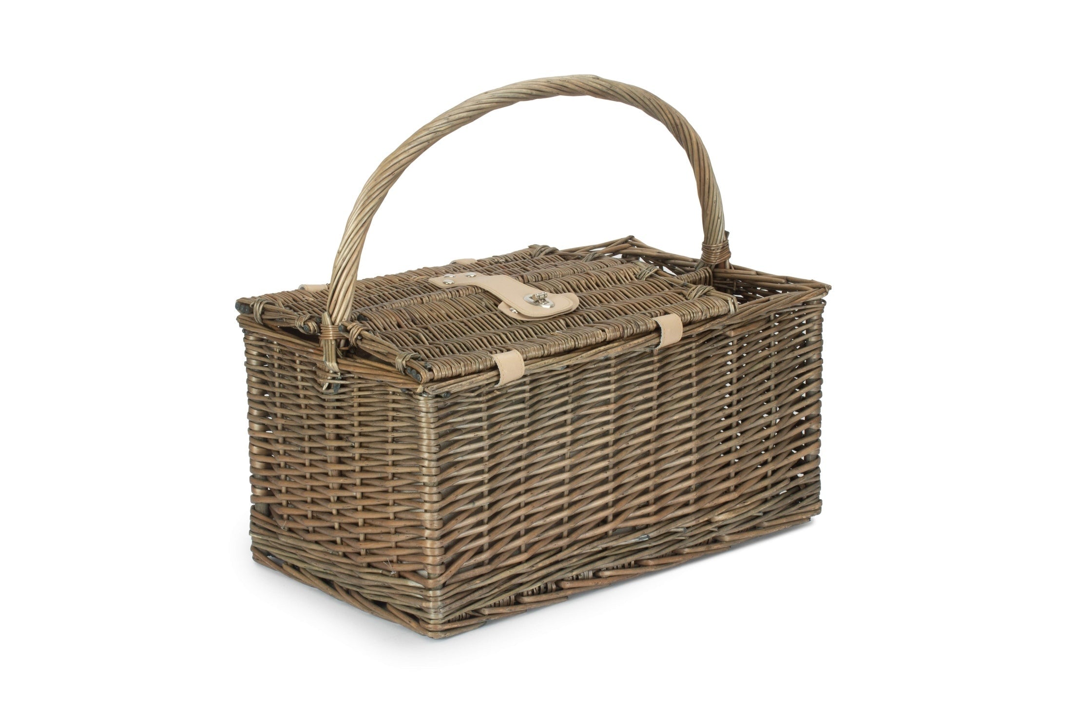 Antique Wash Lidded 2 Person Hamper - REGN
