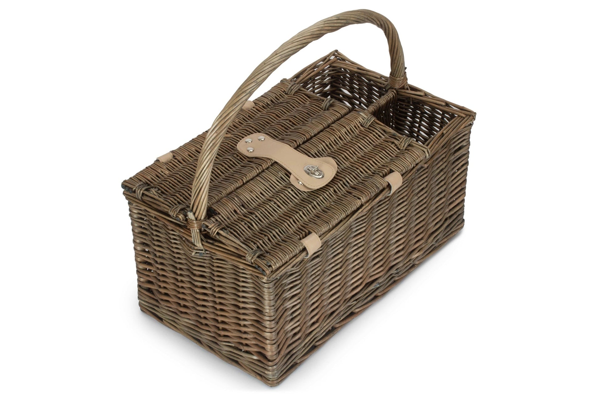 Antique Wash Lidded 2 Person Hamper - REGN