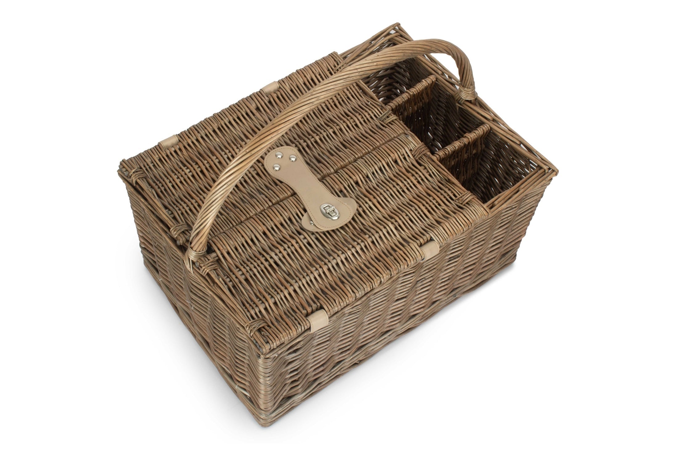 Antique Wash Lidded 4 Person Hamper - REGN
