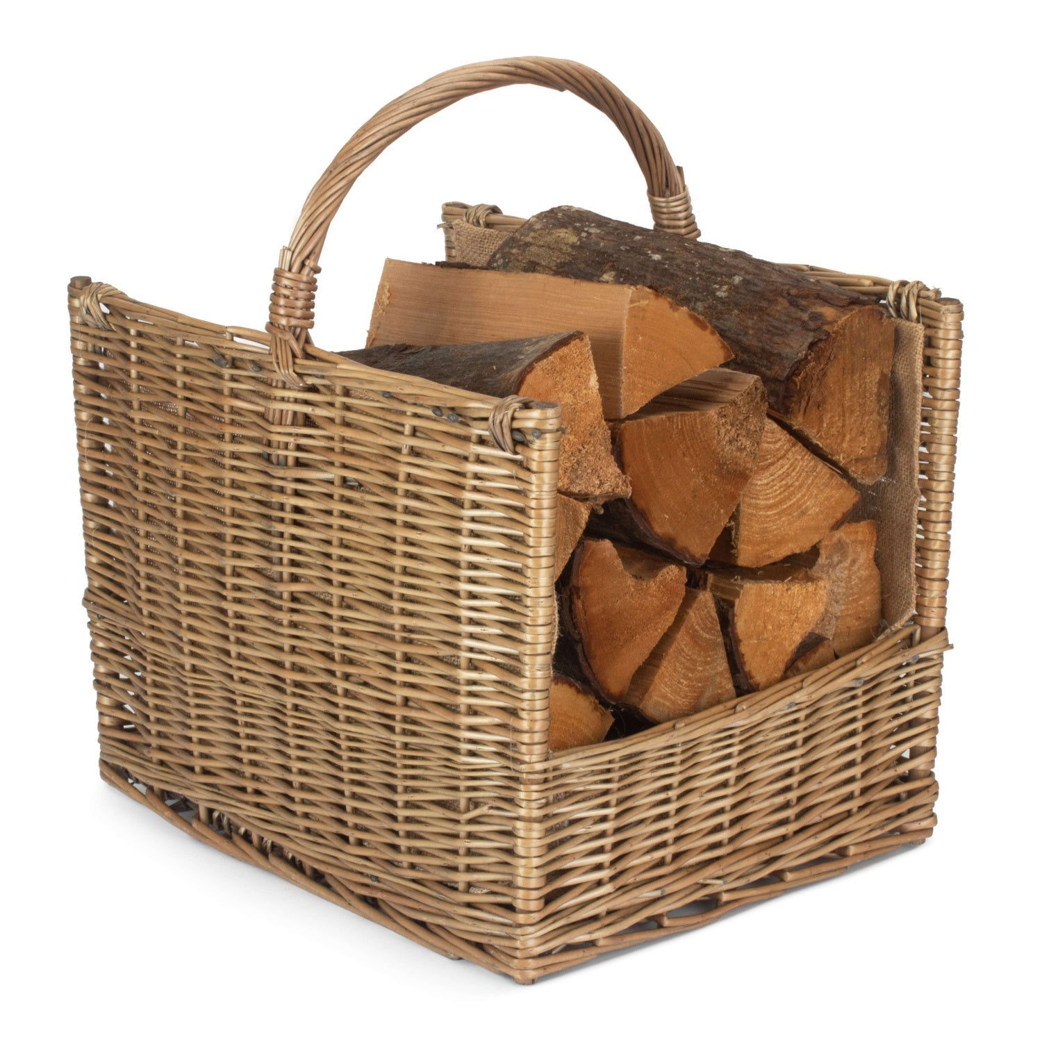 Antique Wash Open Ended Log Basket - REGN