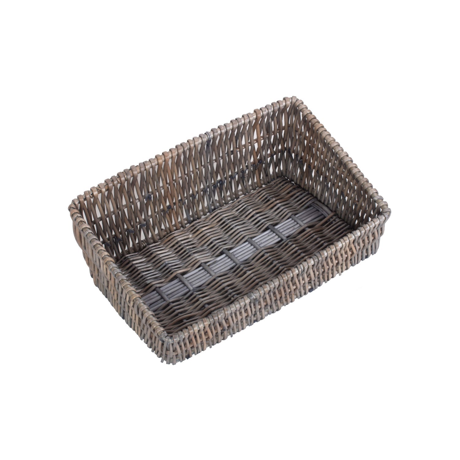 Antique Wash Vertical Weave Display Basket - REGN