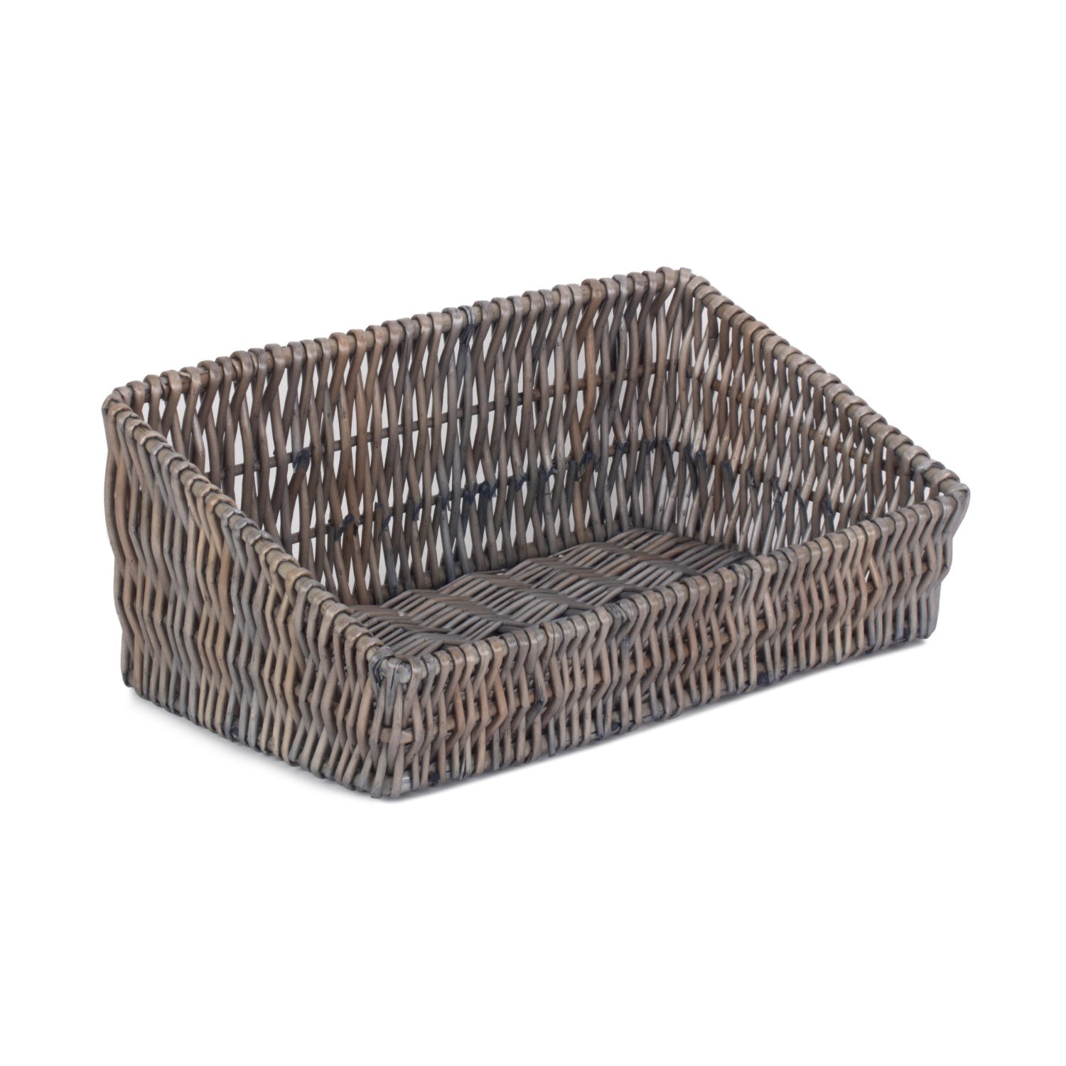 Antique Wash Vertical Weave Display Basket - REGN
