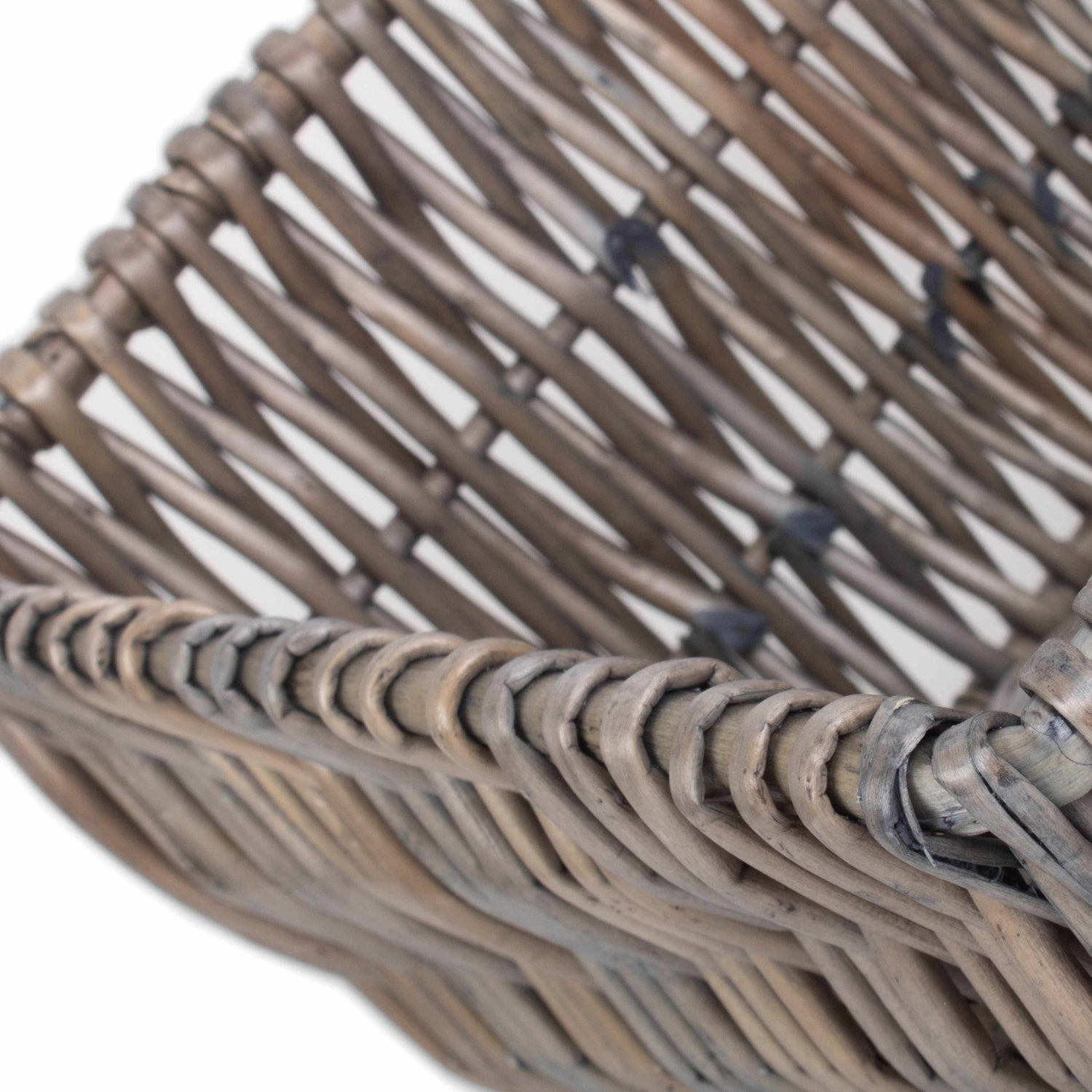 Antique Wash Vertical Weave Display Basket - REGN