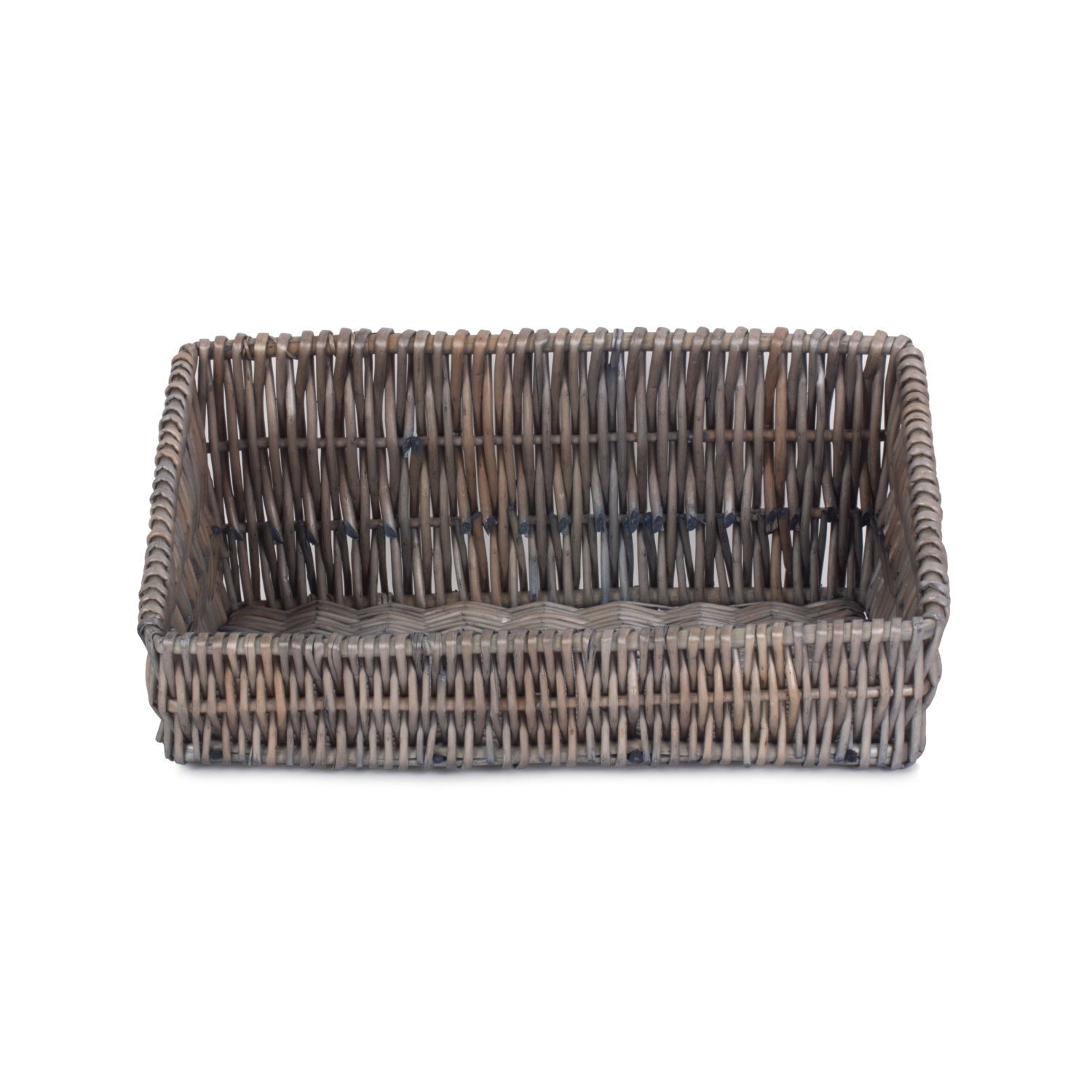 Antique Wash Vertical Weave Display Basket - REGN