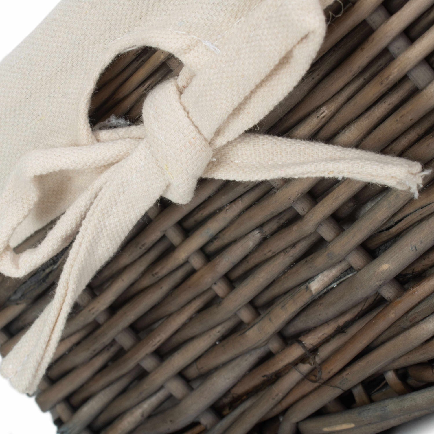Antique Wash Willow Basket with Lining Set 2 - REGN