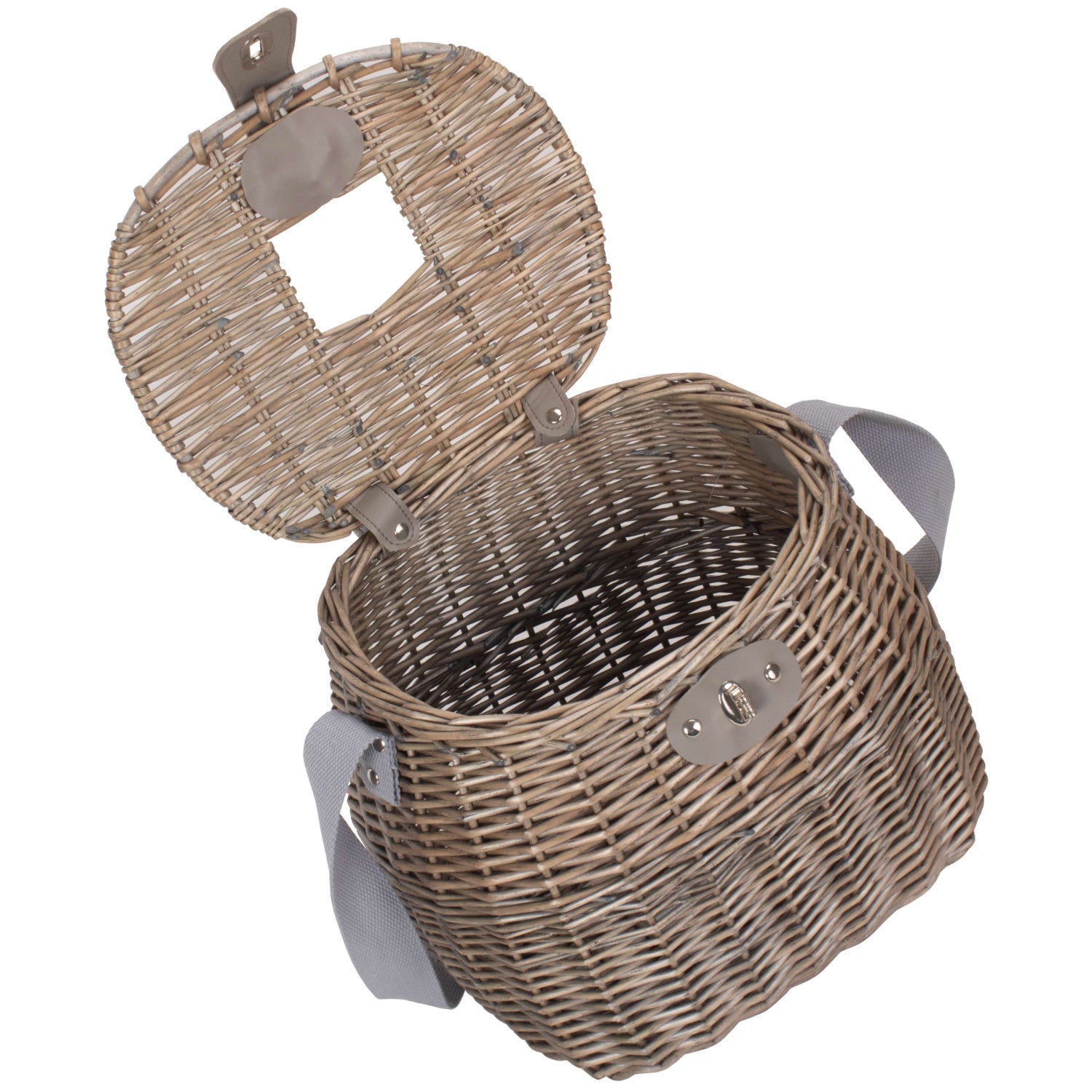 Antique Wash Willow Fishing Creel Picnic Basket - REGN