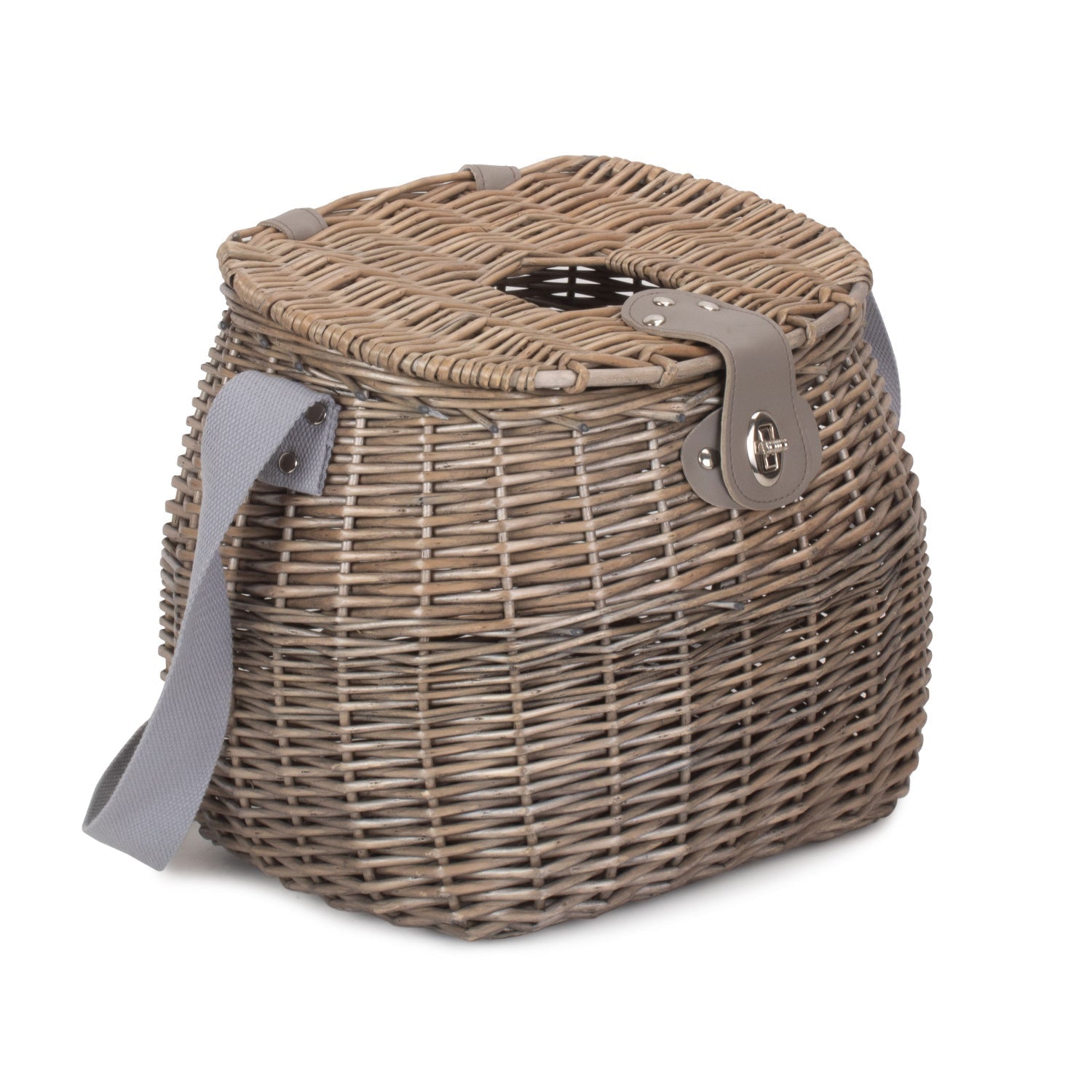 Antique Wash Willow Fishing Creel Picnic Basket - REGN