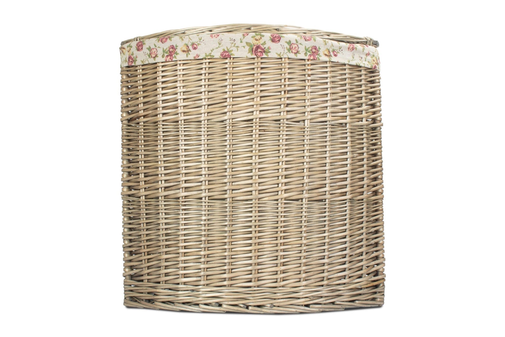 Antique Wash Willow Large Corner Linen Basket with Garden Rose Lining - REGN