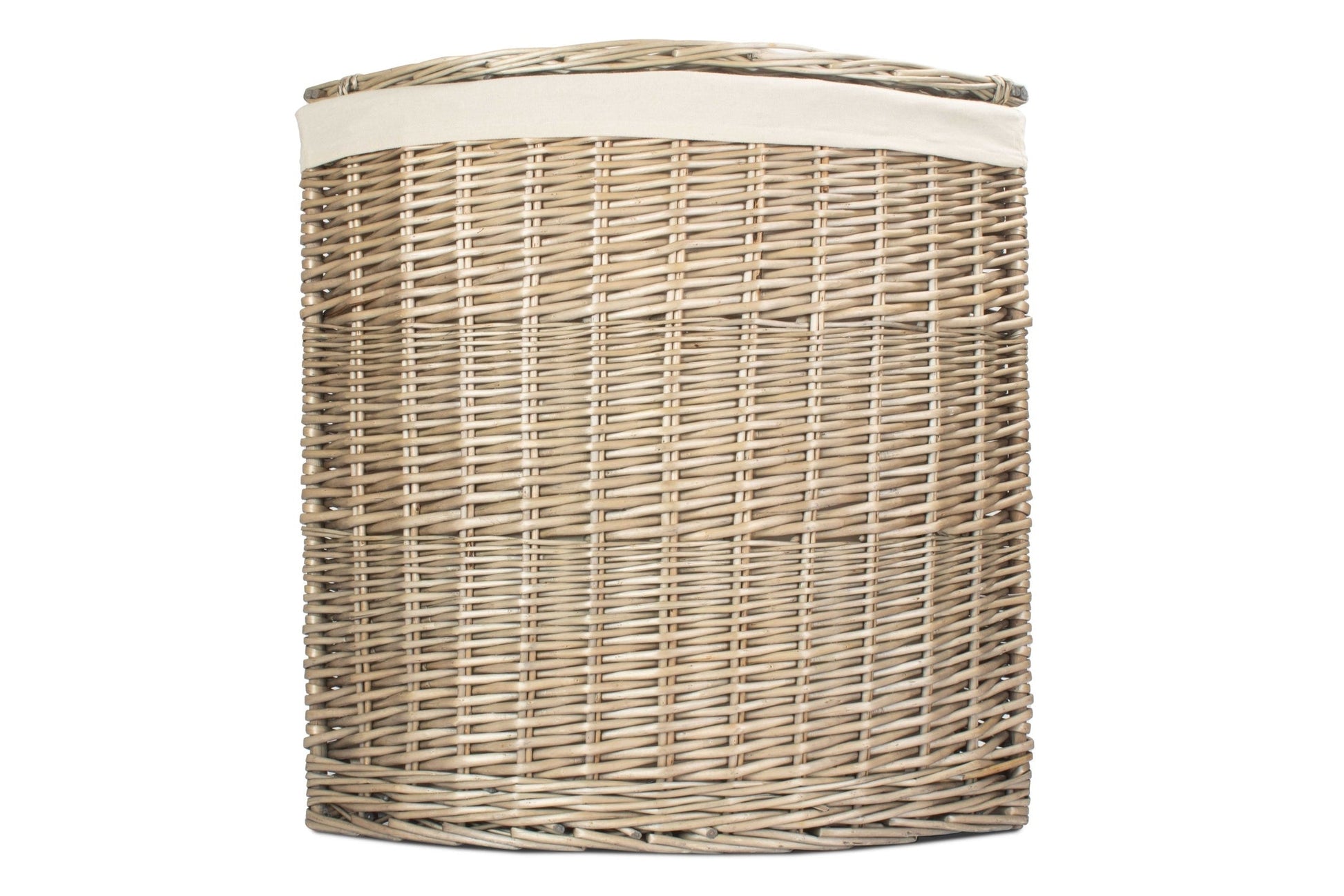 Antique Wash Willow Large Corner Linen Basket with White Lining - REGN