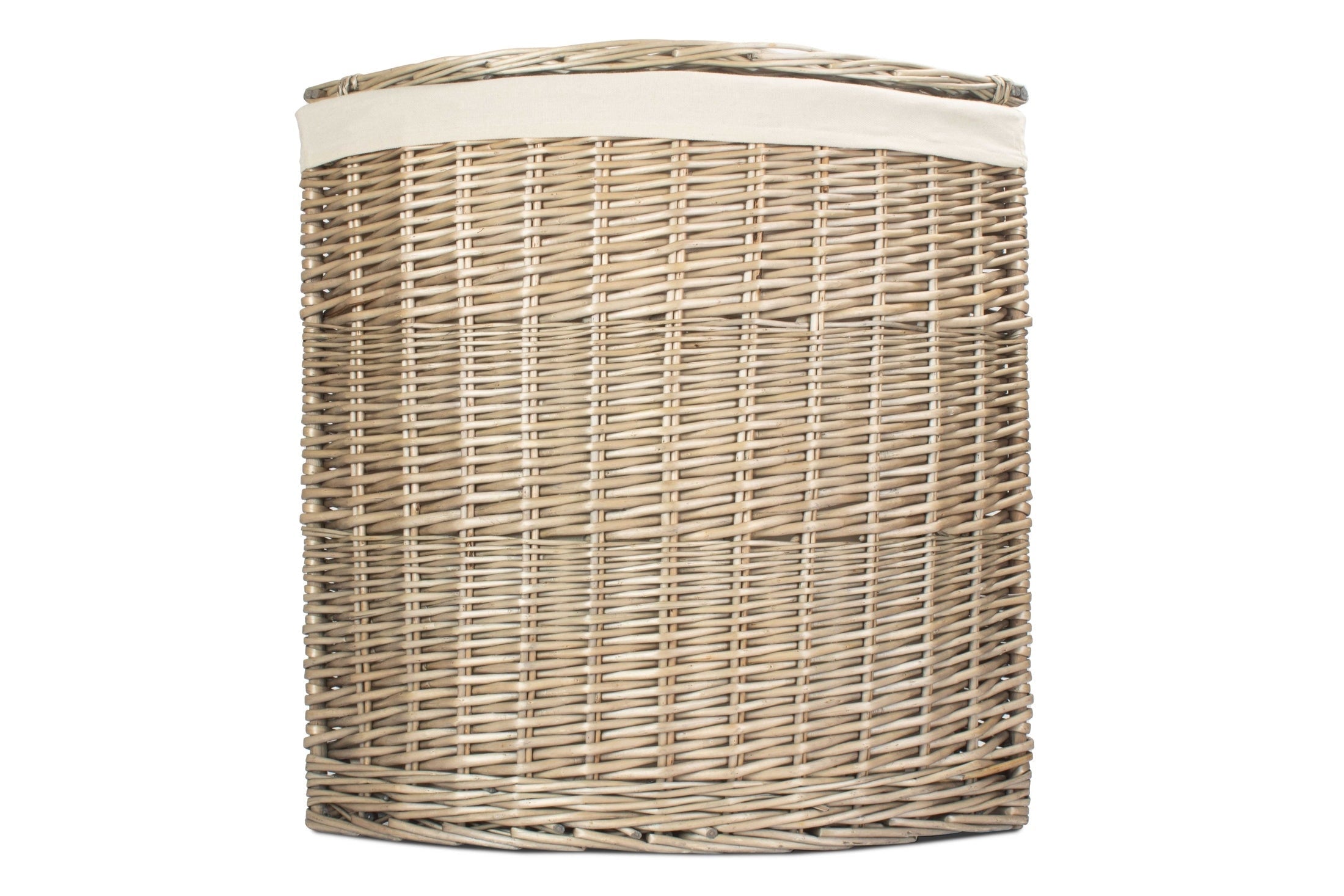Antique Wash Willow Large Corner Linen Basket with White Lining - REGN