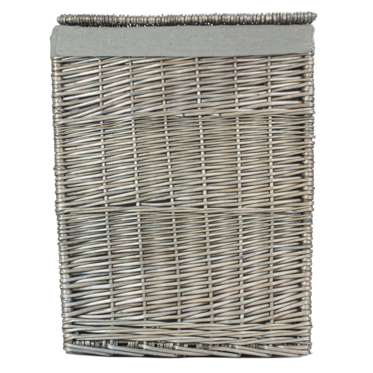 Antique Wash Willow Large Square Laundry Basket with Grey Sage Lining - REGN