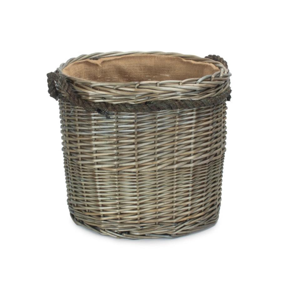 Antique Wash Willow Round Storage Basket Size 1 - Small - REGN