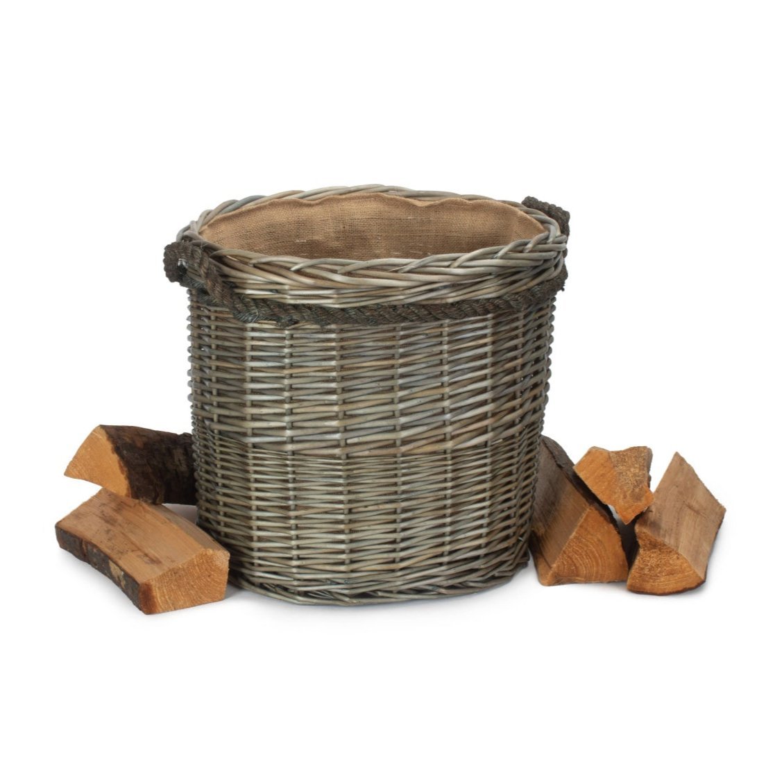 Antique Wash Willow Round Storage Basket Size 1 - Small - REGN