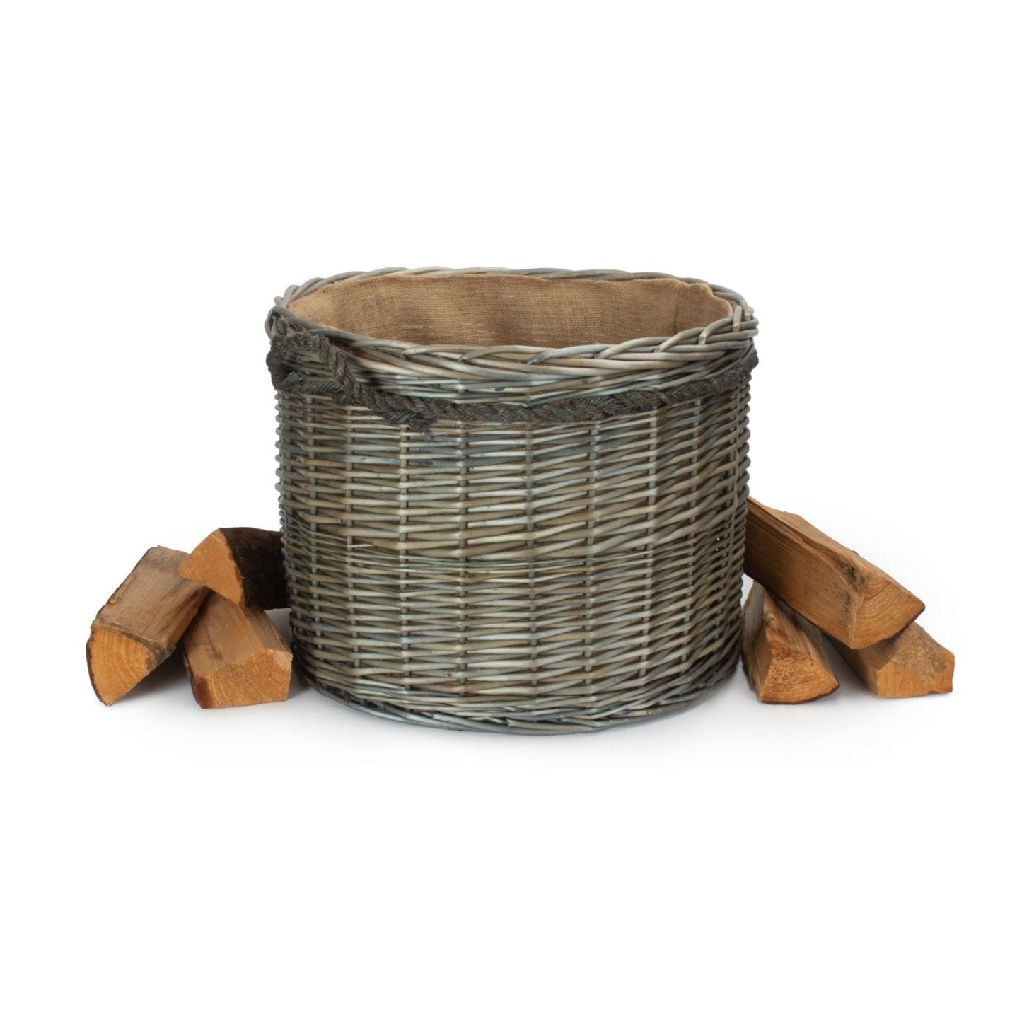 Antique Wash Willow Round Storage Basket Size 2 - Medium - REGN