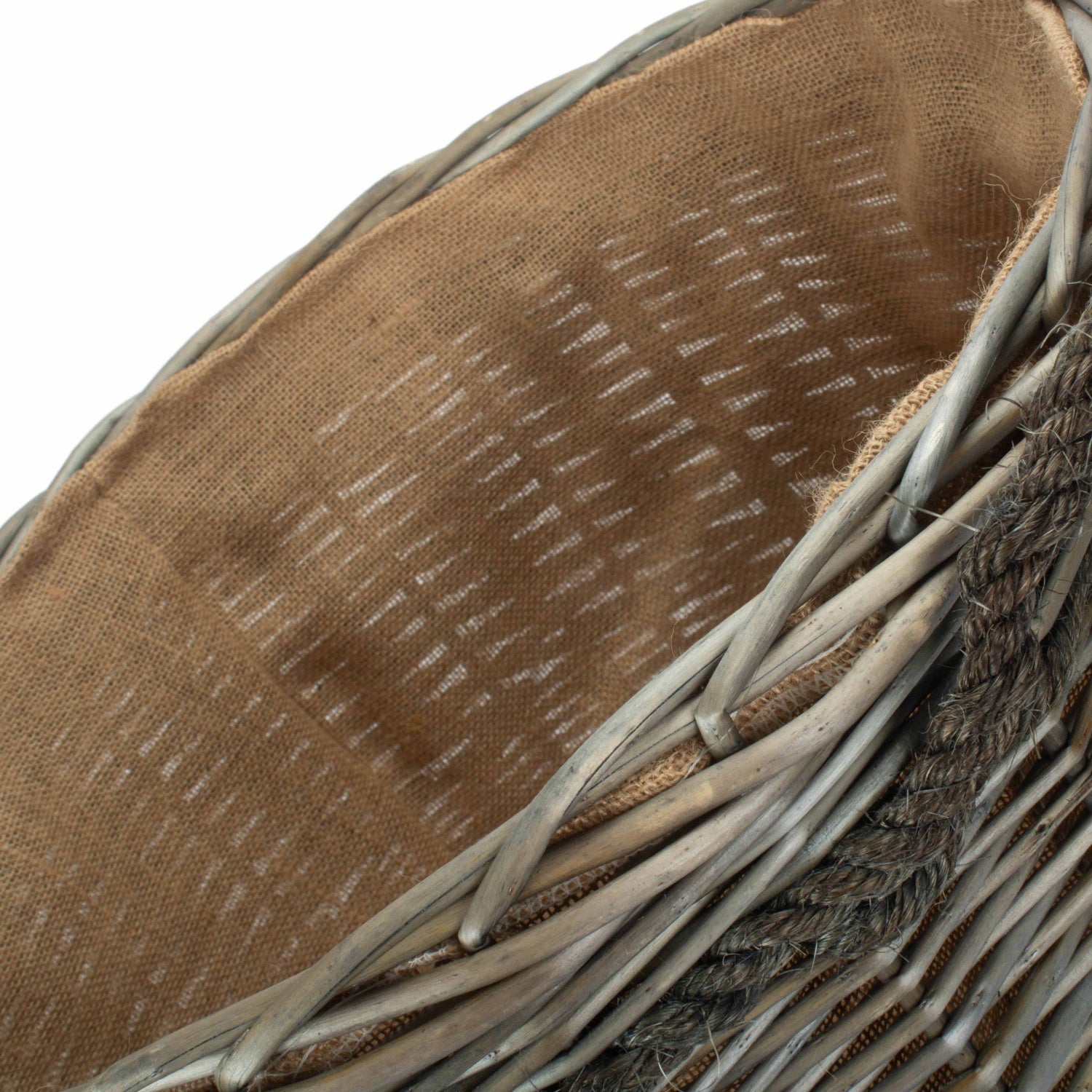 Antique Wash Willow Round Storage Basket Size 2 - Medium - REGN