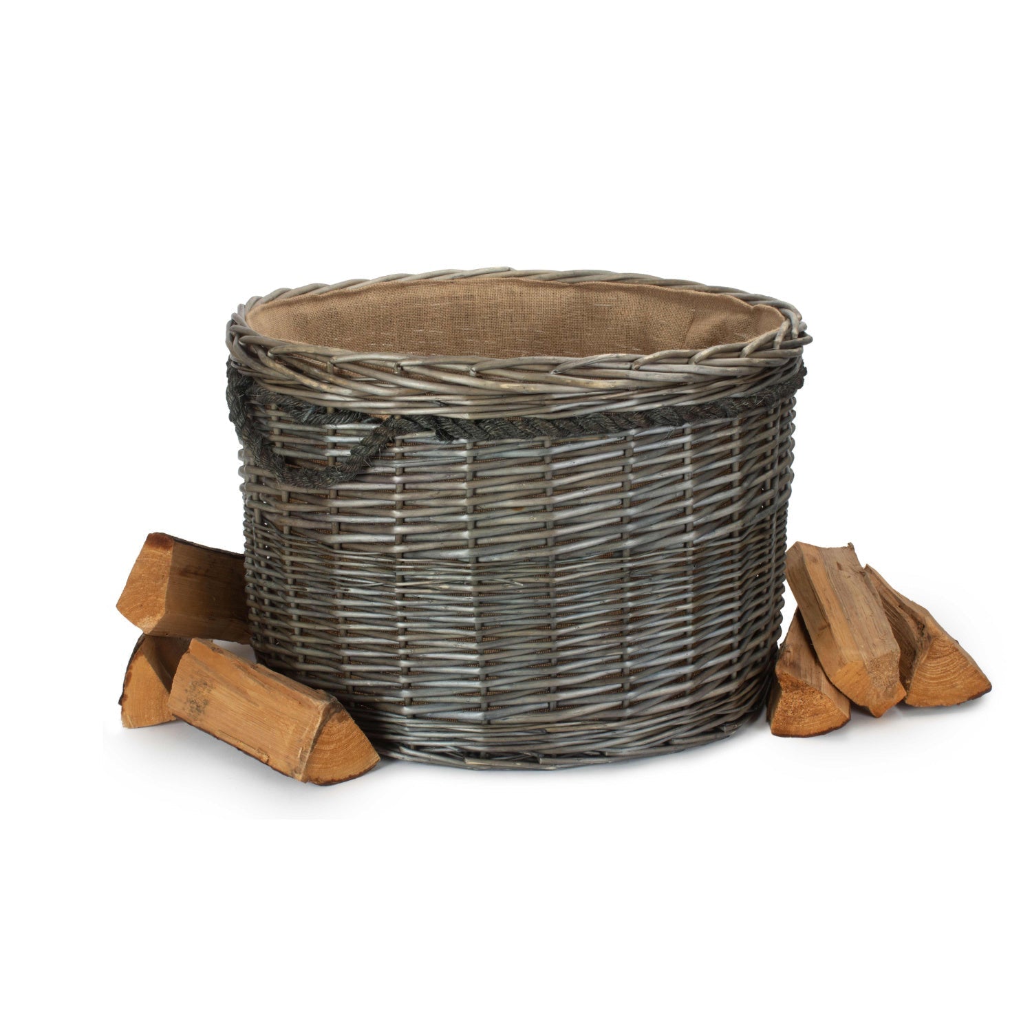 Antique Wash Willow Round Storage Basket Size 3 - Large - REGN