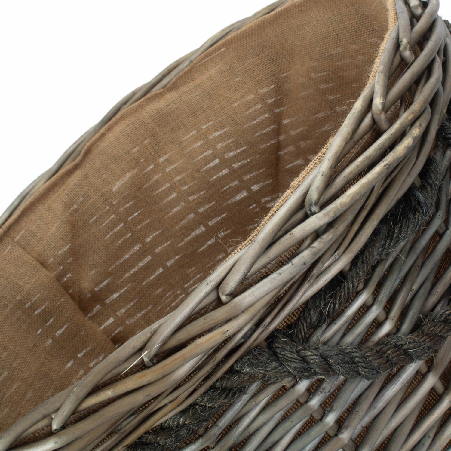 Antique Wash Willow Round Storage Basket Size 3 - Large - REGN