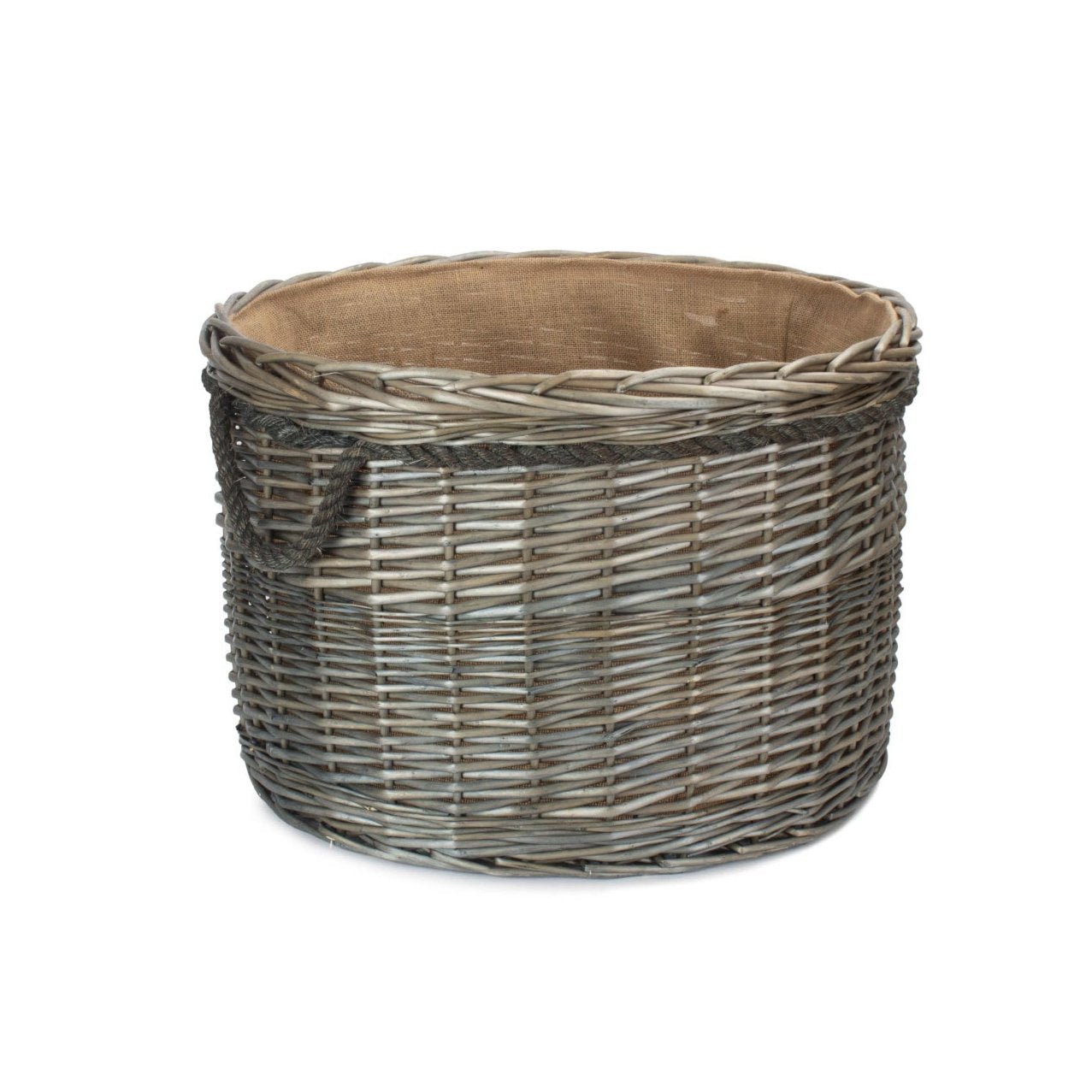 Antique Wash Willow Round Storage Basket Size 3 - Large - REGN