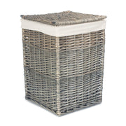 Antique Wash Willow Small Square Laundry Basket with White Lining - REGN