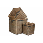 Antique Wash Willow Square Storage Basket Set 3 - REGN