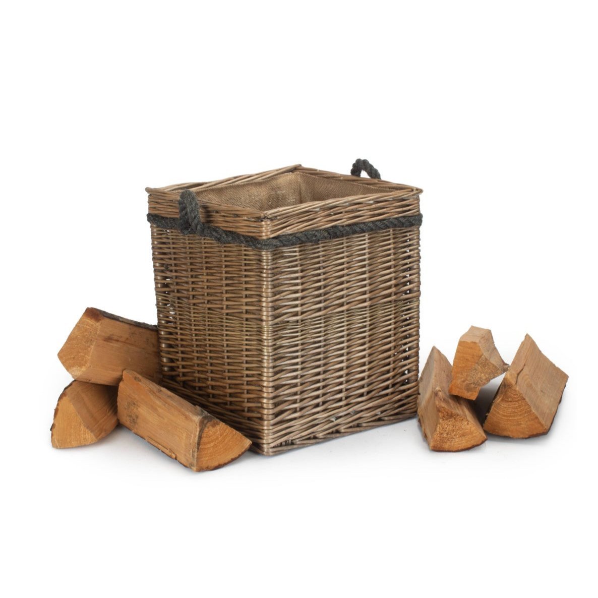 Antique Wash Willow Square Storage Basket Size 1 - Small - REGN