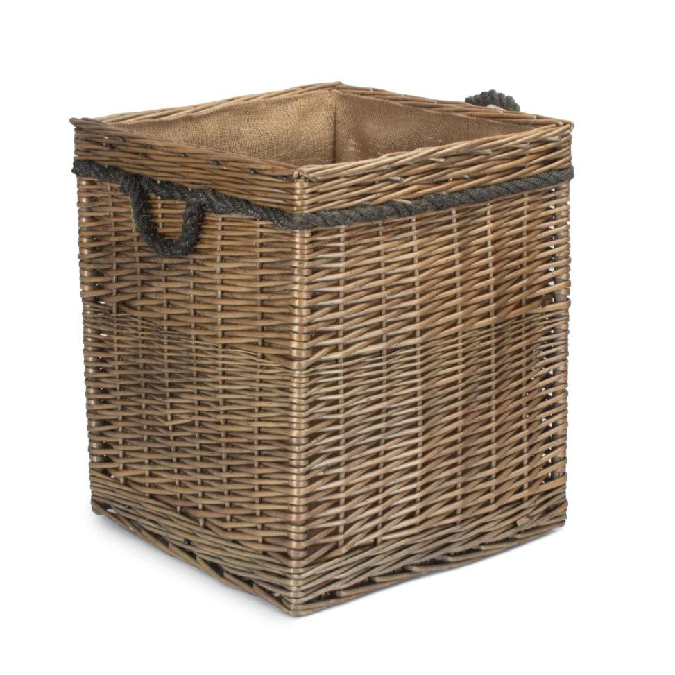 Antique Wash Willow Square Storage Basket Size 2 - Medium - REGN