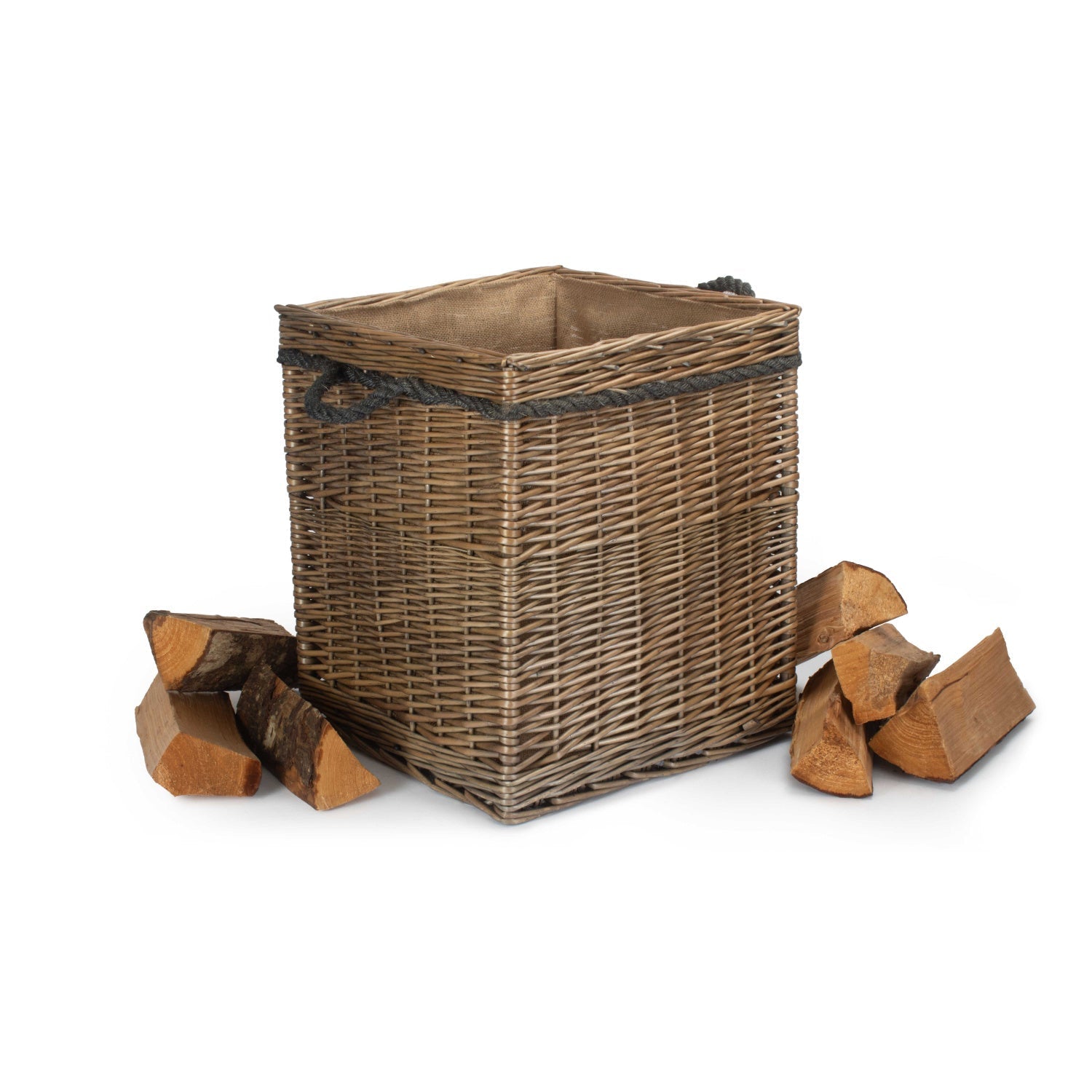 Antique Wash Willow Square Storage Basket Size 2 - Medium - REGN