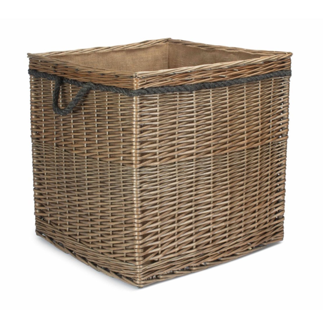 Antique Wash Willow Square Storage Basket Size 3 - Large - REGN