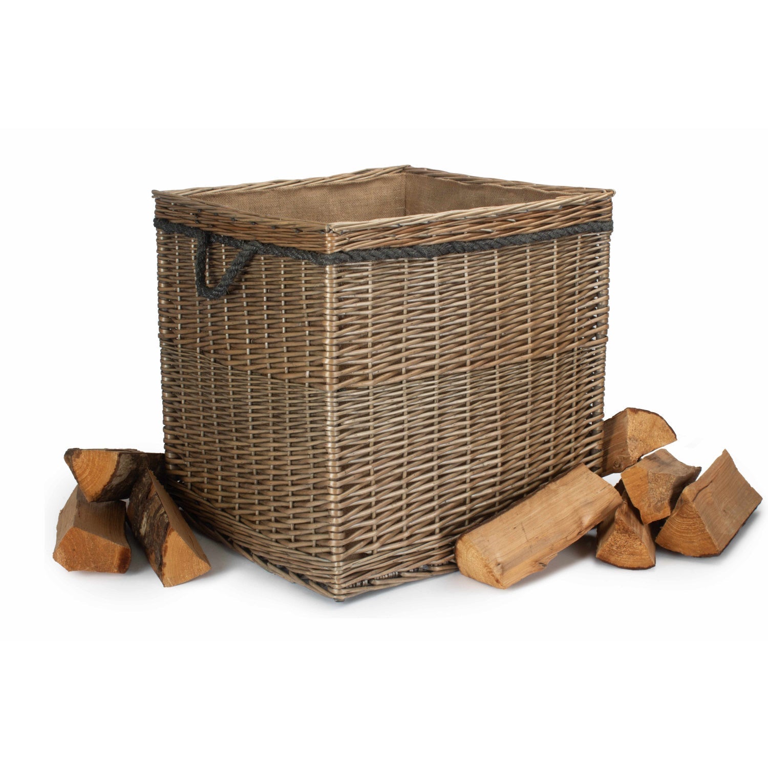 Antique Wash Willow Square Storage Basket Size 3 - Large - REGN