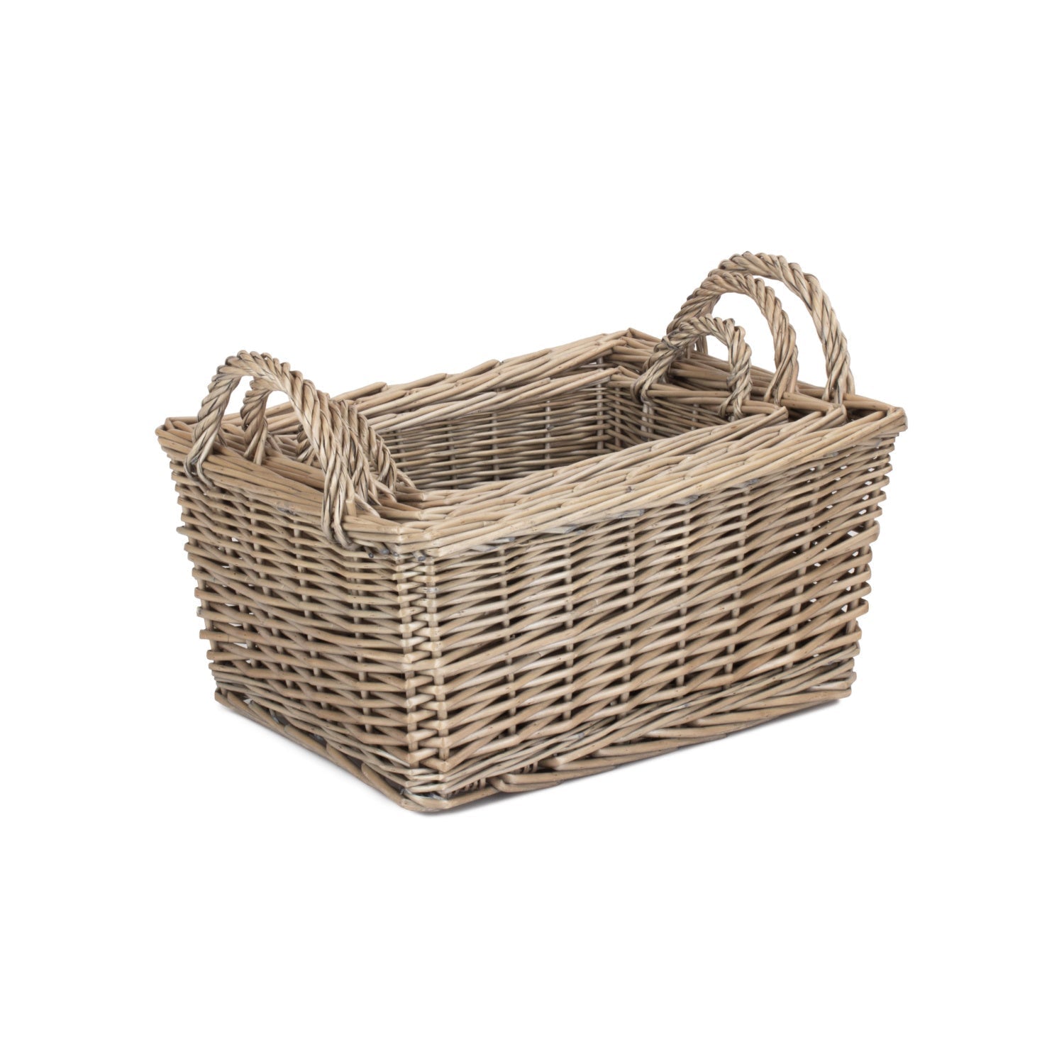 Antique Wash Willow Tapered Storage Baskets Set of 3 - REGN