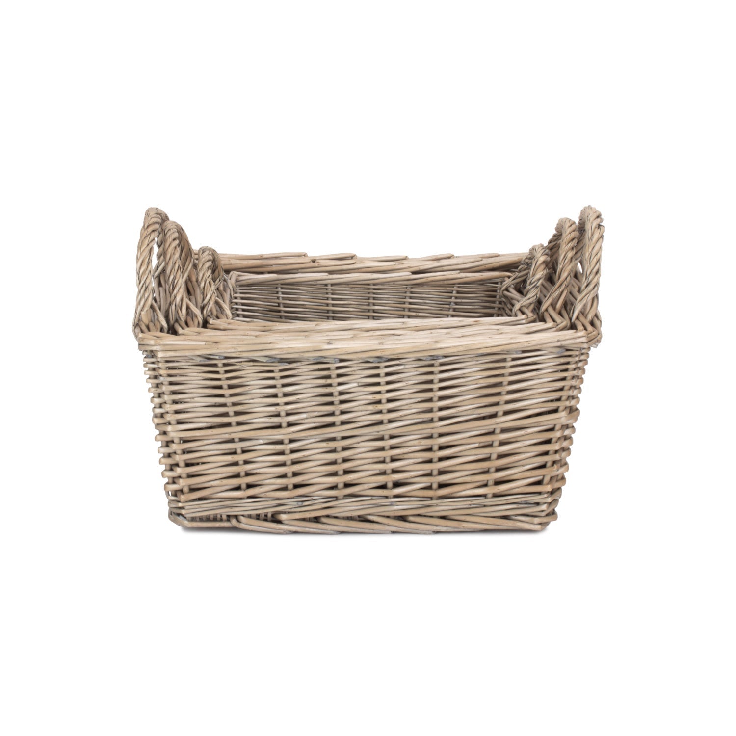 Antique Wash Willow Tapered Storage Baskets Set of 3 - REGN