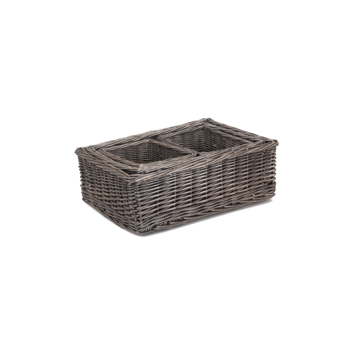 Antique Wash Willow Tray Baskets Set 4 - REGN