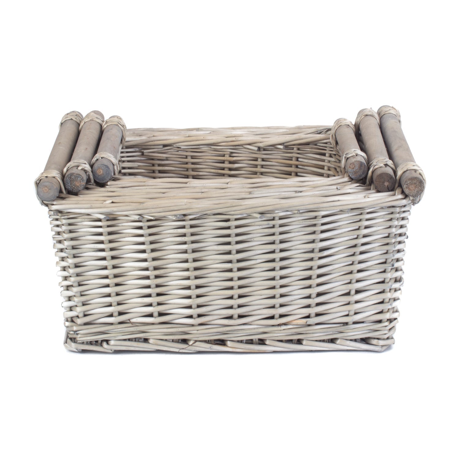 Antique Wash Wooden Handled Storage Basket Set 3 - REGN