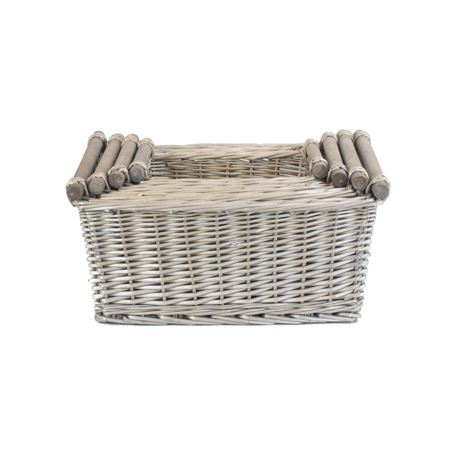 Antique Wash Wooden Handled Storage Basket Set 4 - REGN