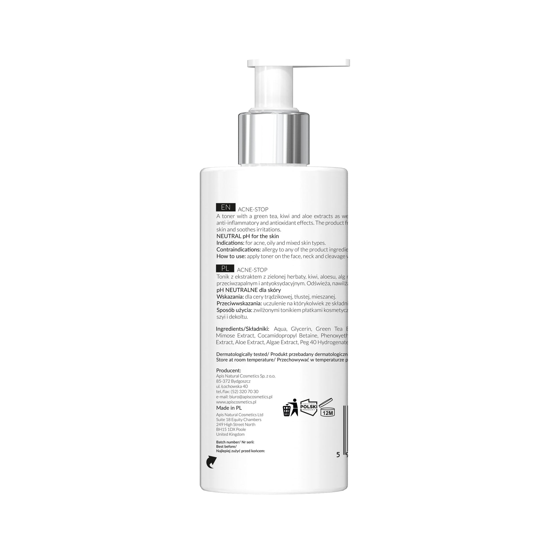 Apis ACNE-STOP Home terApis Antibacterial Cleansing Toner with Green Tea | 300ml - REGN
