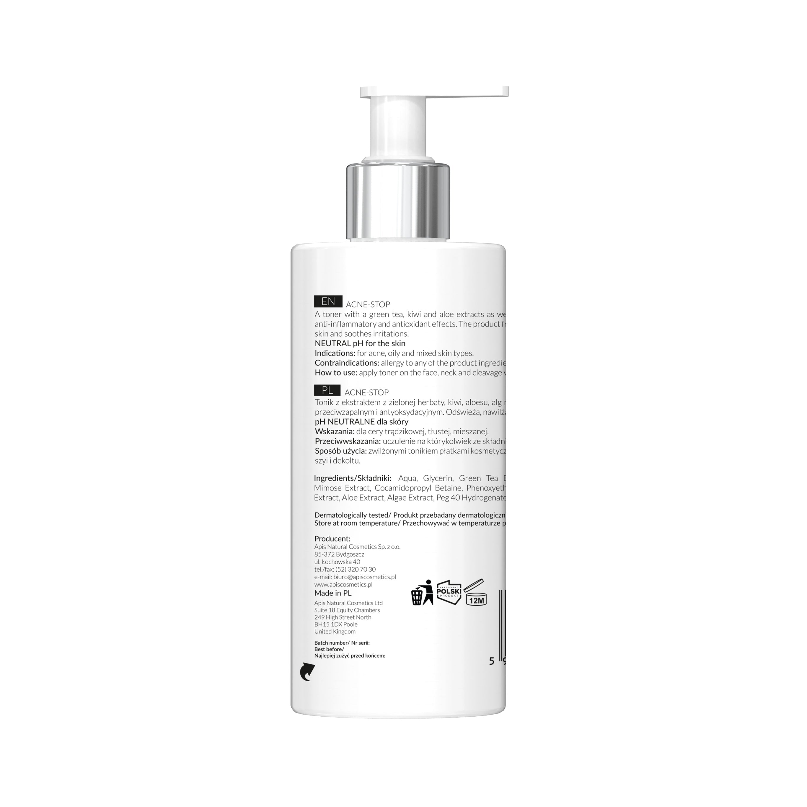Apis ACNE-STOP Home terApis Antibacterial Cleansing Toner with Green Tea | 300ml - REGN