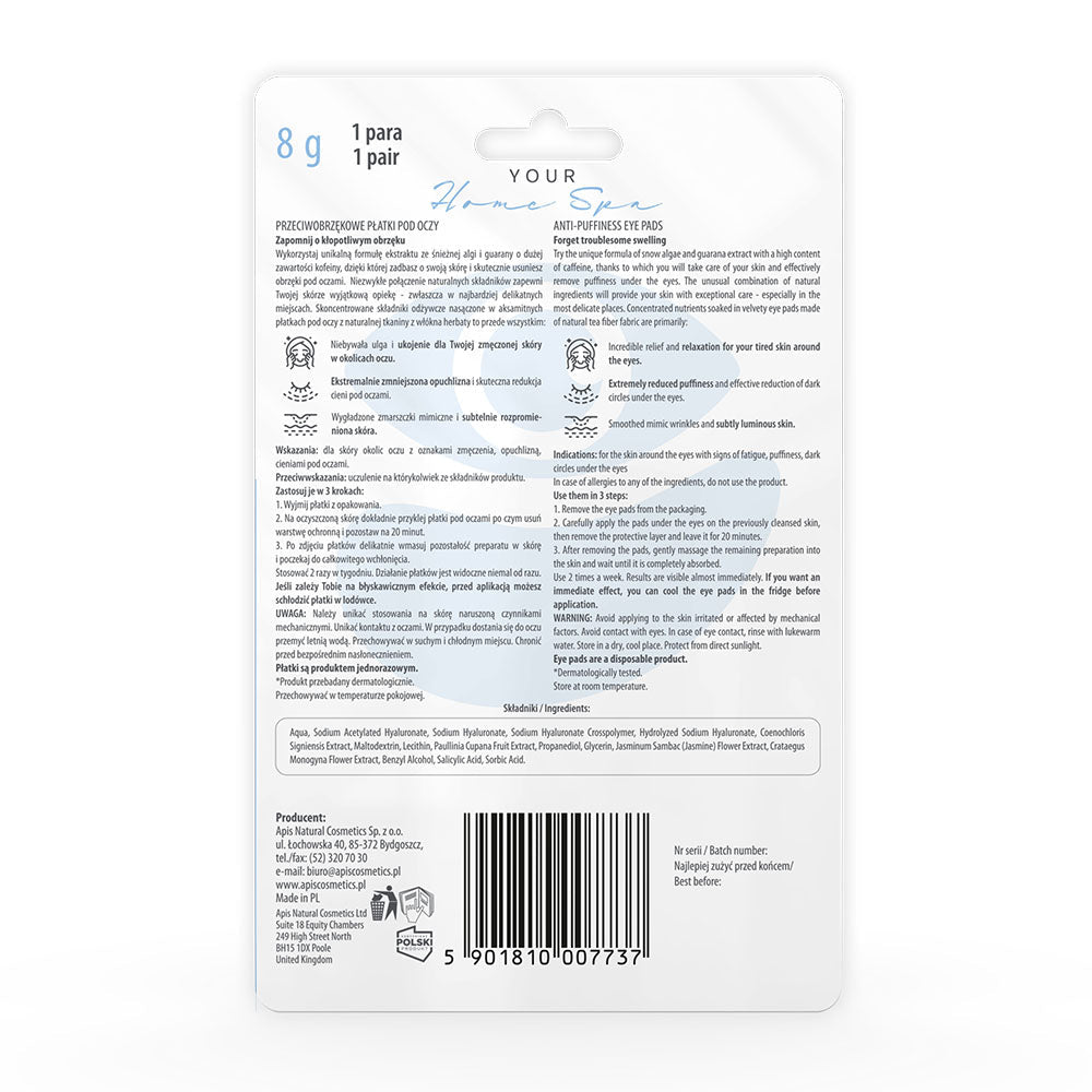Apis Anti‑Swelling Eye Patches – Hydrating & Depuffing | 1 Pair - REGN