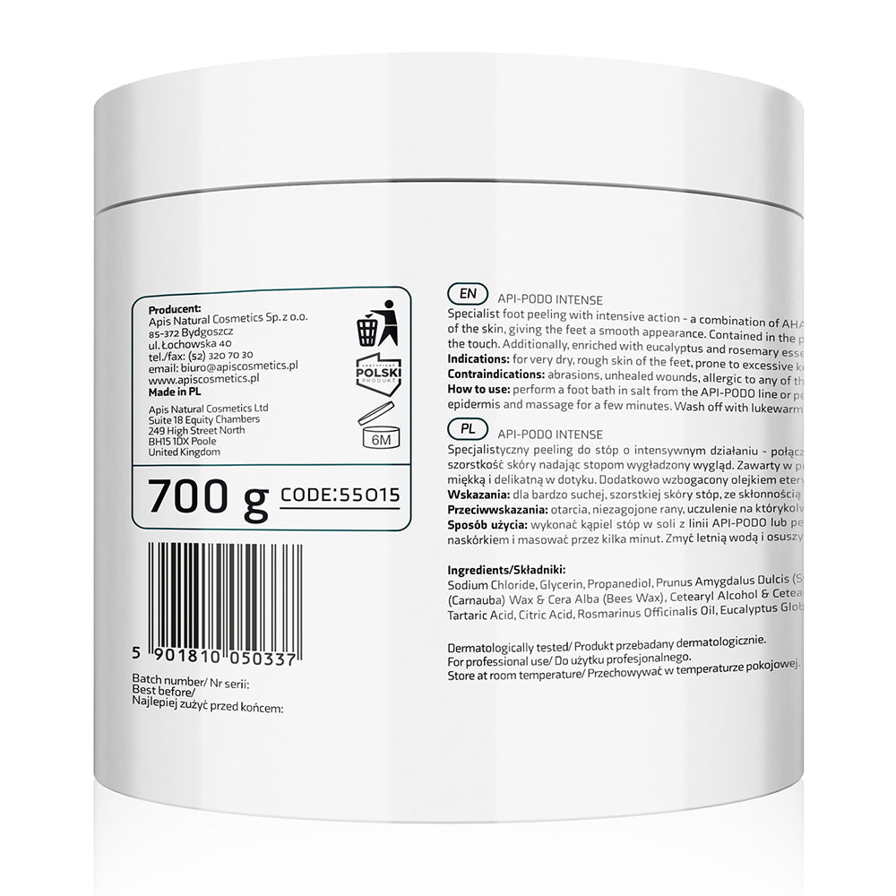 Apis API-PODO INTENSE Exfoliating Foot Scrub - Smooths rough skin with AHA acids and urea | 700g - REGN