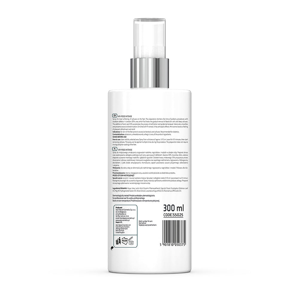 Apis API-PODO INTENSE Softening Foot Spray - Rapidly softens calluses with 30% urea and 10% lactic acid | 300ml - REGN