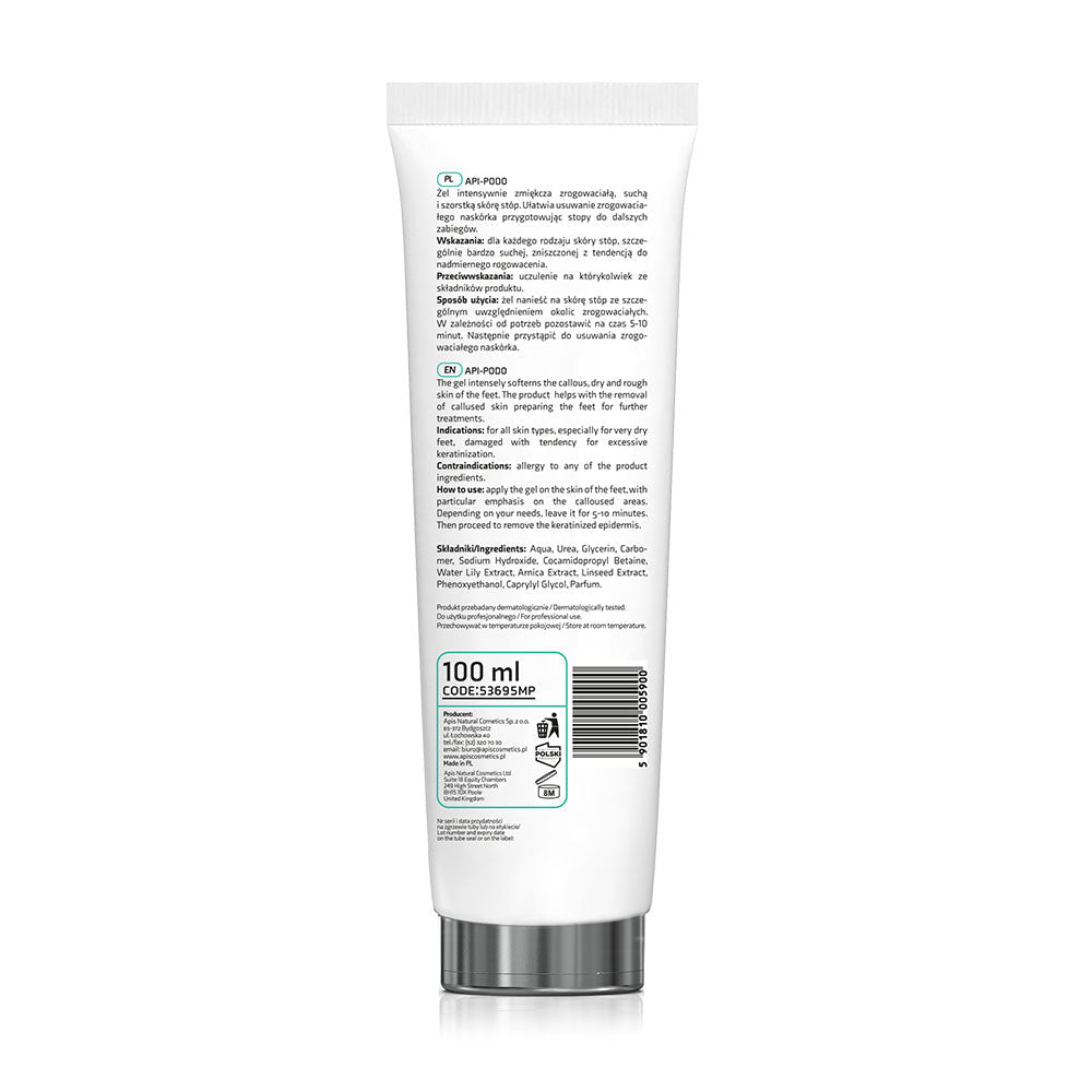 Apis API-PODO Softening Foot Gel with 30% Urea - Intensively softens and smooths rough, dry feet | 100ml - REGN